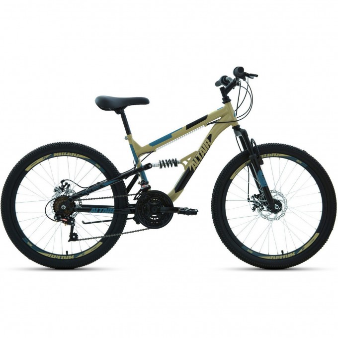 Велосипед ALTAIR MTB FS 24 D 15 Бежевый / Черный 2021 MTBFS24D15beige/black21