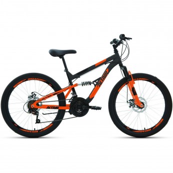 Велосипед ALTAIR MTB FS 24 D 24", рама 15") 2022, темно-серый/оранжевый, 2022