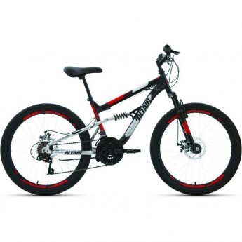Велосипед ALTAIR MTB FS 24 D 24", рама 15", черный/красный, 2022