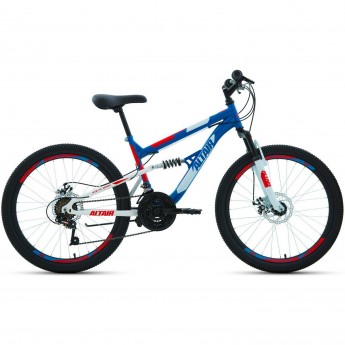 Велосипед ALTAIR MTB FS 24 disc 24", рама 15", синий/красный, 2021