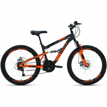 Велосипед ALTAIR MTB FS 24 disc 24", рама 15", темно-серый/оранжевый, 2021