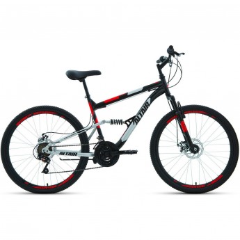 Велосипед ALTAIR MTB FS 26 2.0 D 26", рама 16", черный/красный, 2022