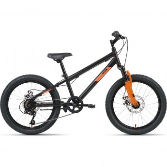 Велосипед ALTAIR MTB HT 20 2.0 D 20", рама 10.5"), черный/оранжевый, 2022