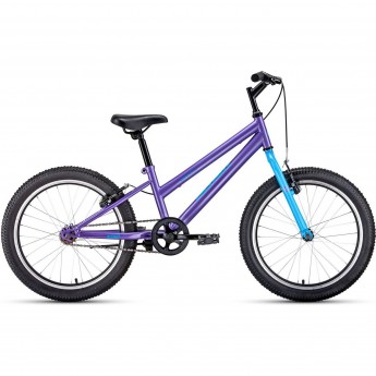Велосипед ALTAIR MTB HT 20 LOW 20", рама 10.5", фиолетовый/голубой, 2021