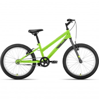 Велосипед ALTAIR MTB HT 20 LOW 20", рама 10.5", ярко-зеленый/серый, 2022