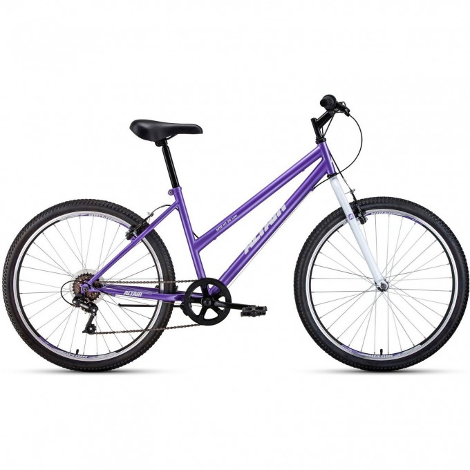 Велосипед ALTAIR MTB HT 26 LOW 26", рама 17", фиолетовый/белый, 2022 IBK22AL26126